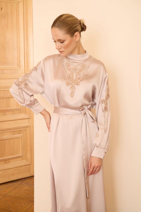 CATHERINE ELBİSE BEJ