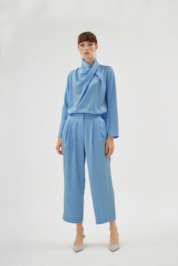 Senna - CRISTALLE AÇIK MAVİ BLUZ