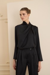 CRISTALLE BLUZ SİYAH - Thumbnail