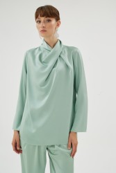 CRISTALLE ÇAĞLA YEŞİLİ BLUZ - Thumbnail