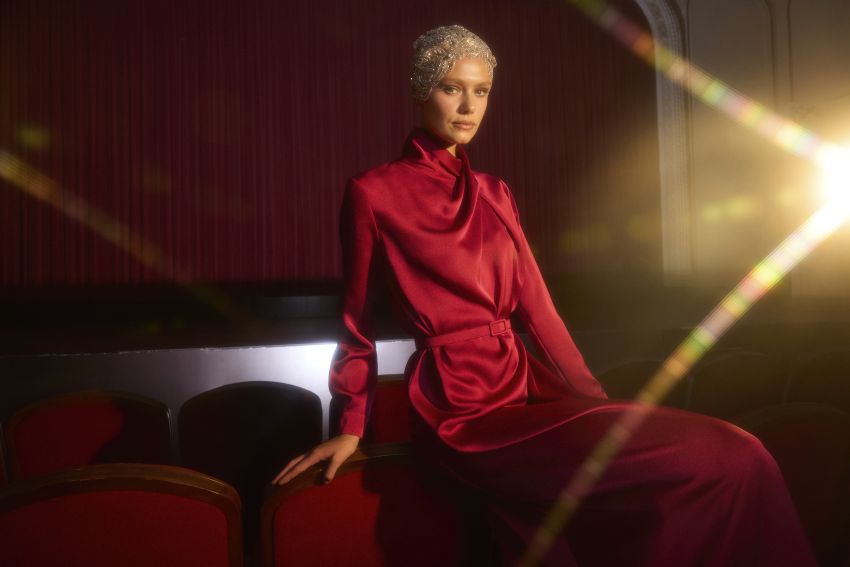 Senna - CRISTALLE ELBİSE VİŞNE