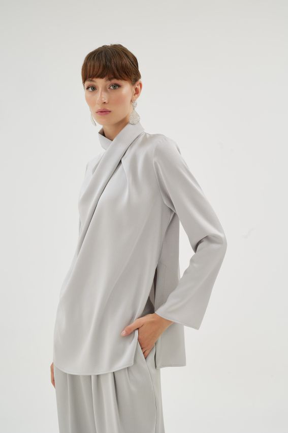 CRISTALLE GRİ BLUZ