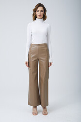 VİZON DERİ BOL PANTOLON - Thumbnail