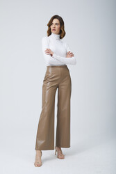 VİZON DERİ BOL PANTOLON - Thumbnail