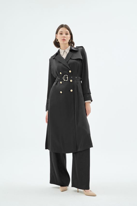 Senna - GİGİ SİYAH TRENÇKOT