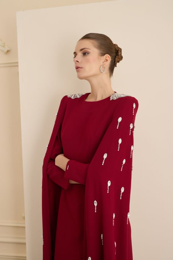 INFINITY ELBİSE BORDO