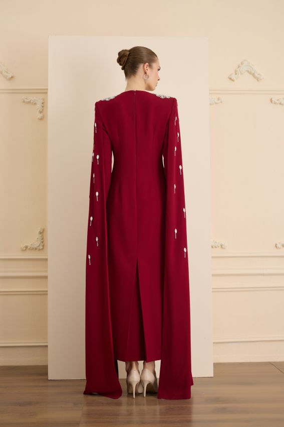 INFINITY ELBİSE BORDO