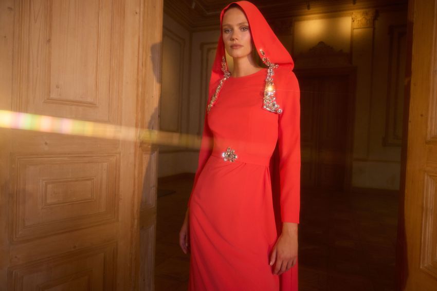 JEWEL ELBİSE NAR ÇİÇEĞİ