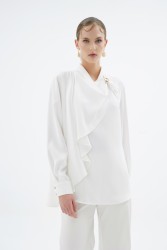 LENORA EKRU BLUZ - Thumbnail