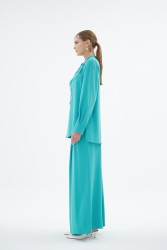 LENORA TURKUAZ BLUZ - Thumbnail