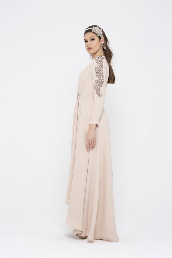 MARGUERIETE BEJ ELBİSE MARGUERIETE BEJ ELBİSE