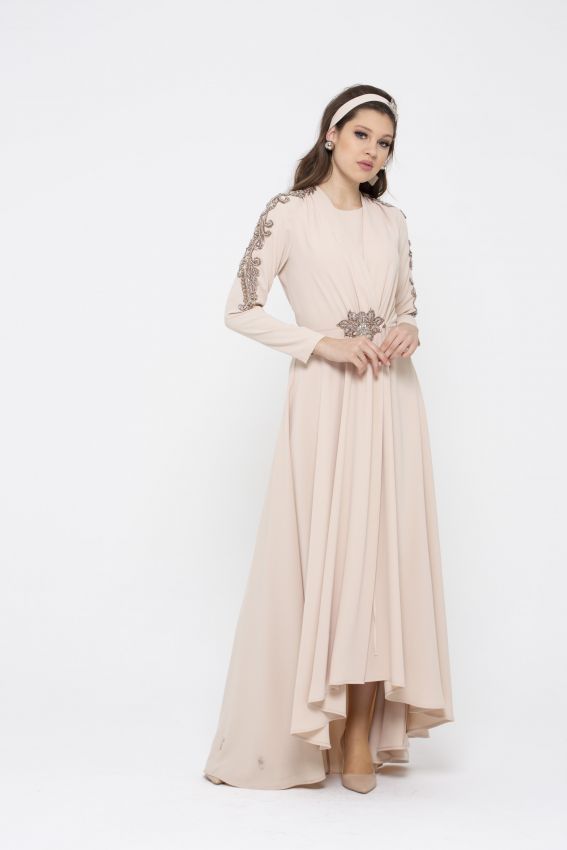 MARGUERIETE BEJ ELBİSE MARGUERIETE BEJ ELBİSE