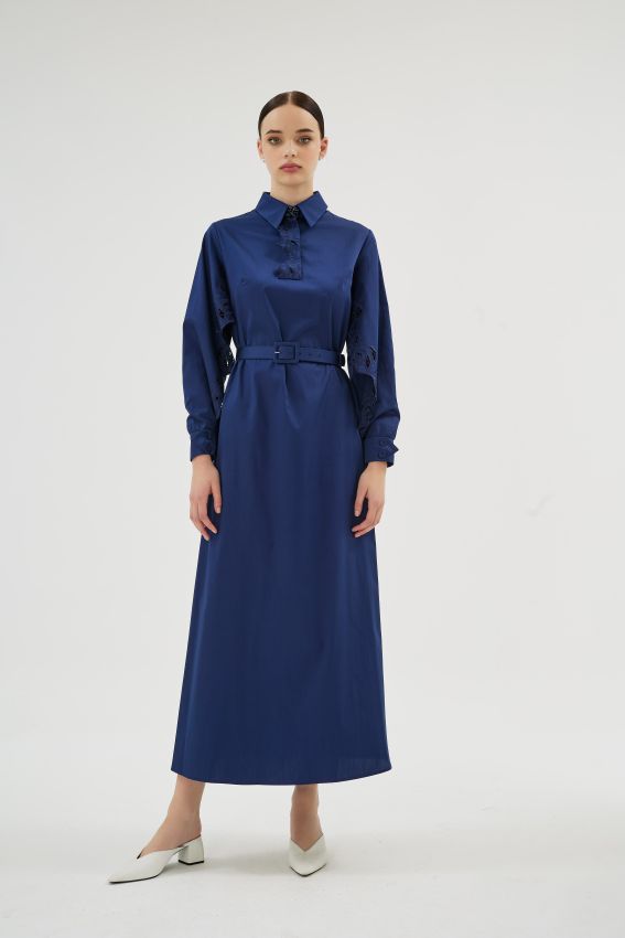  - MISTY ROSE LACİVERT ELBİSE