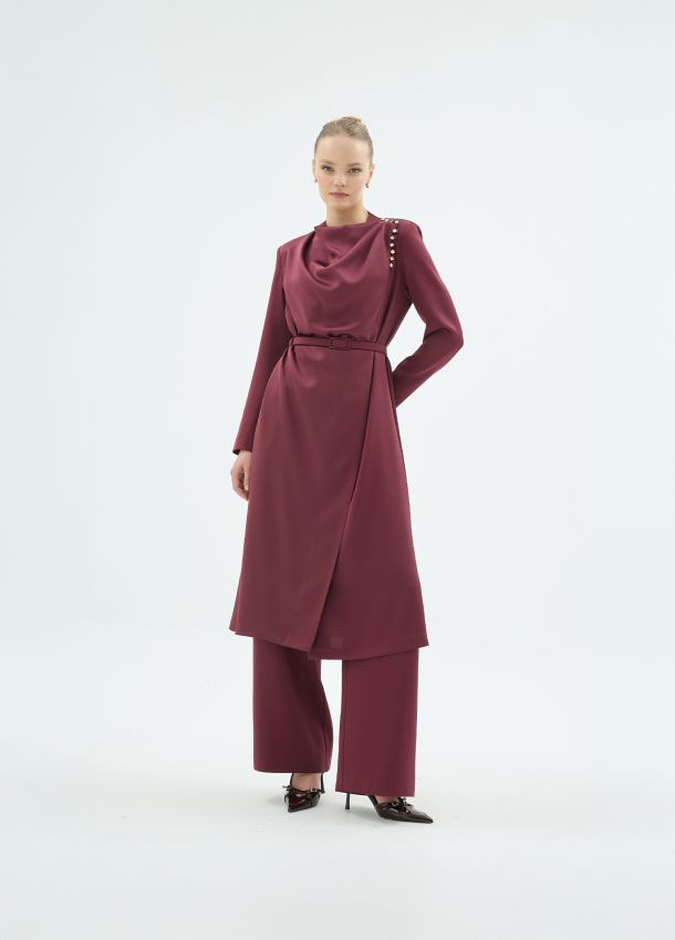 NATALI CEKET PANTOLON TAKIM BORDO