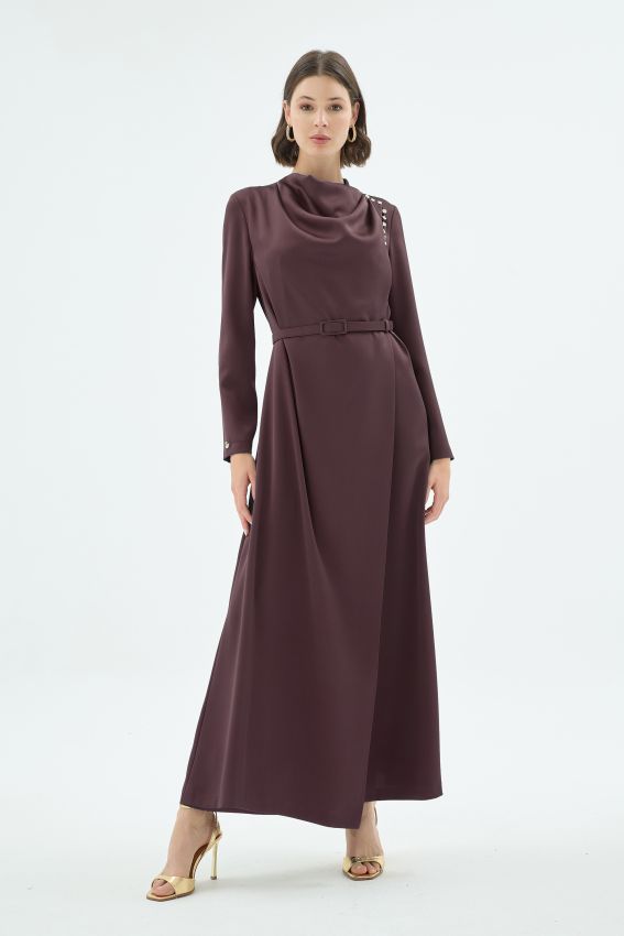 NATALI ELBİSE KAHVE