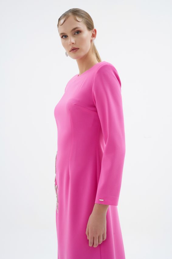 PEONY PEMBE ELBİSE