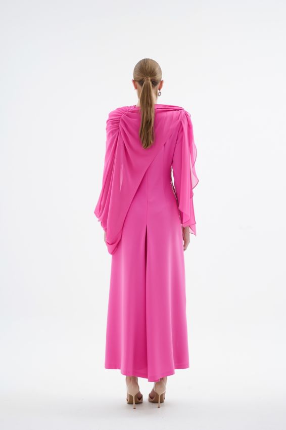 PEONY PEMBE ELBİSE