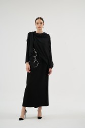 PEONY SİYAH ELBİSE - Thumbnail