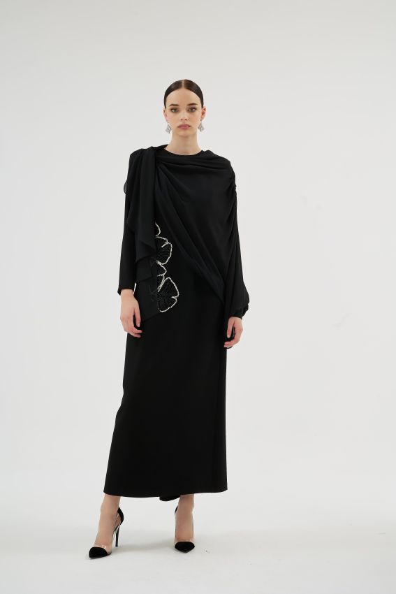  - PEONY SİYAH ELBİSE