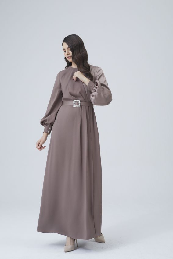 Senna - PLUM ELBİSE KOYU LİLYUM