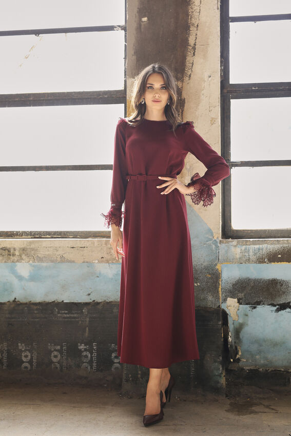 ROMANTIC ELBİSE BORDO