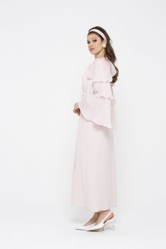 ROMANTİKA ELBİSE TOZ PEMBE