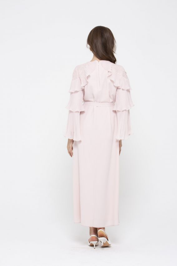 ROMANTİKA ELBİSE TOZ PEMBE
