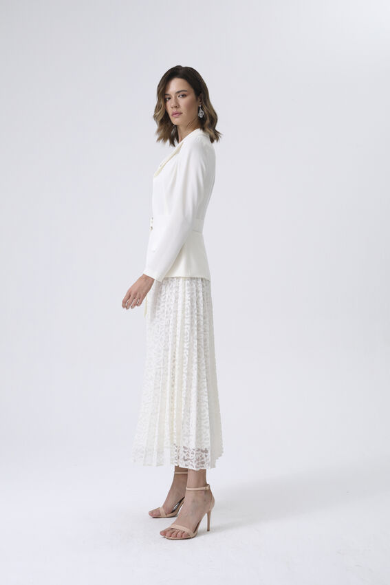 RUFFLE ELBİSE BEYAZ
