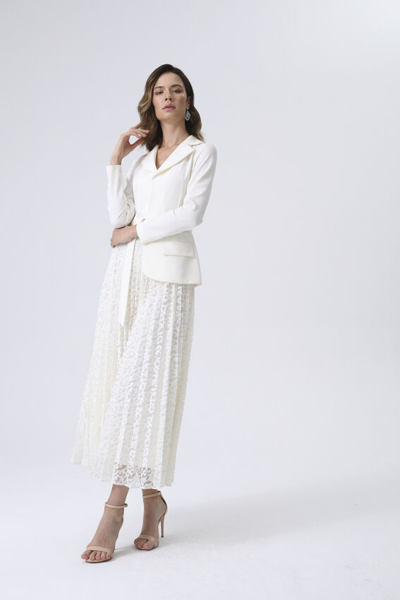 RUFFLE ELBİSE BEYAZ