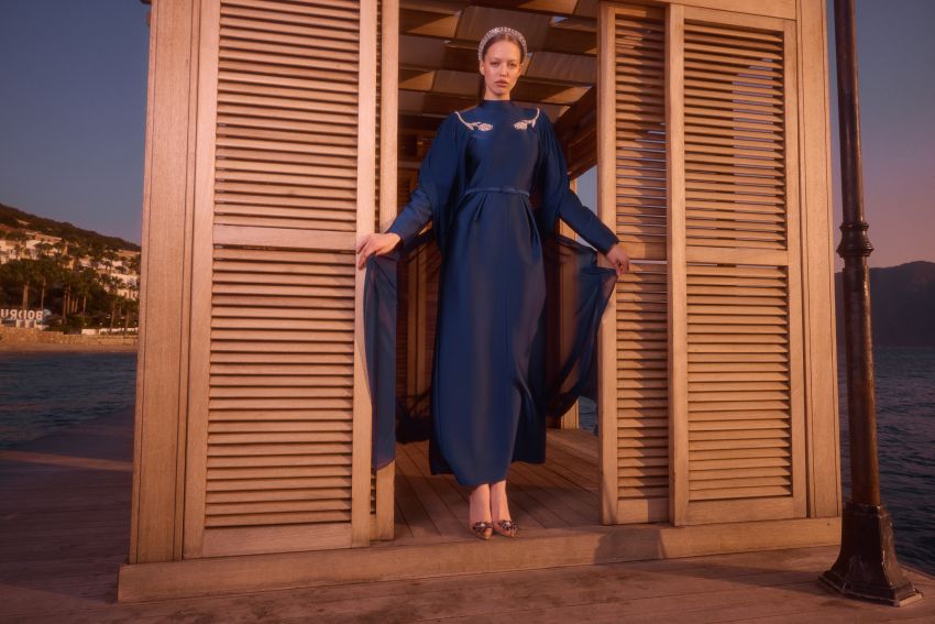  - SHOSAN LACİVERT ELBİSE