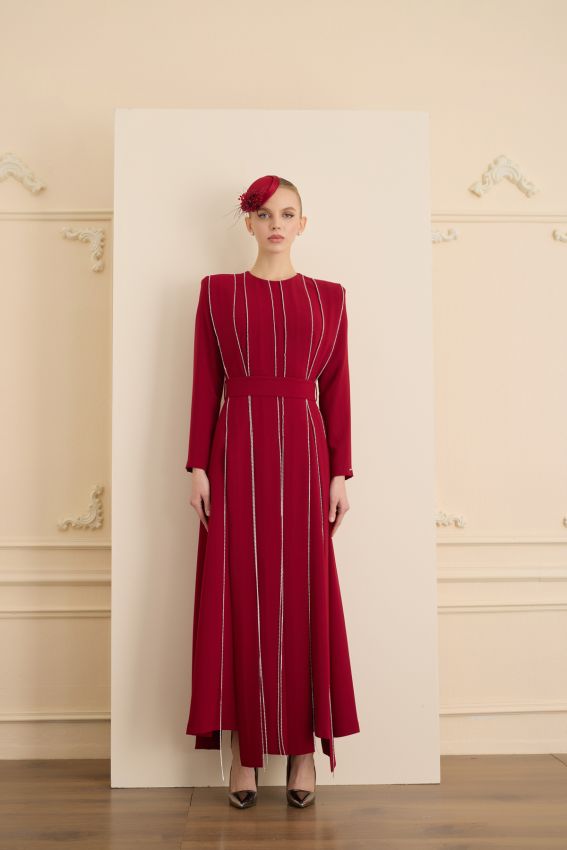 TEASE ELBİSE BORDO