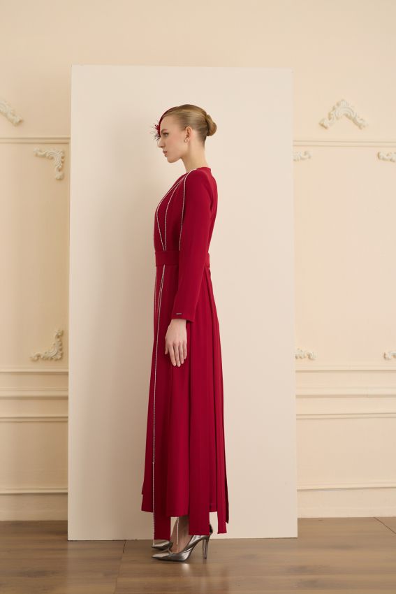 Senna - TEASE ELBİSE BORDO (1)