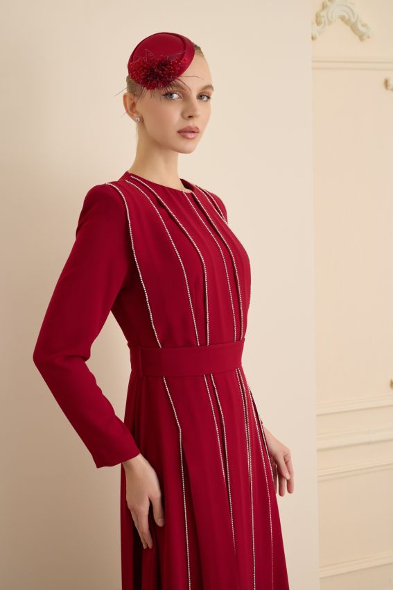 TEASE ELBİSE BORDO