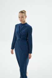 UMBERTO CRYSTAL ELBİSE LACİVERT - Thumbnail
