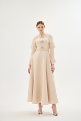 VELORA BEJ ELBİSE - Thumbnail