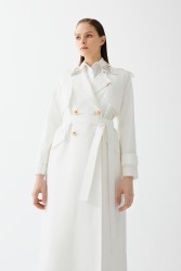 VIVIANA BEYAZ TRENCH - Thumbnail